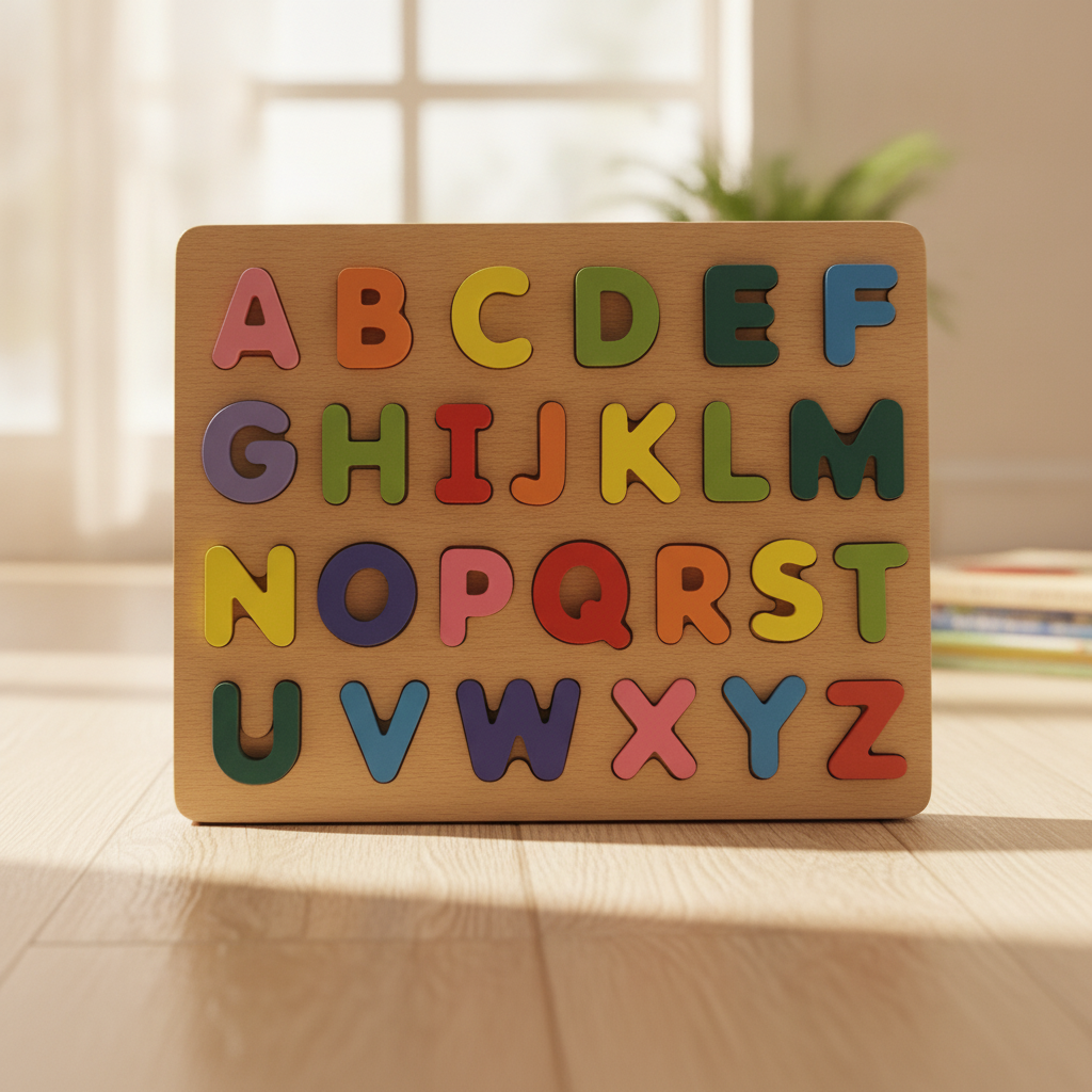 Wooden Alphabet Letter Puzzle Board