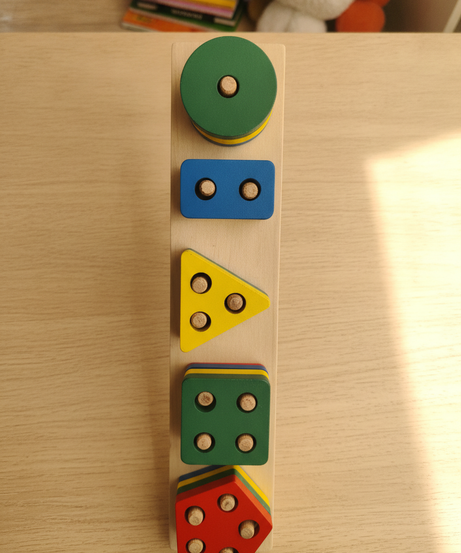 Wooden Geometric Shape Stacker Puzzle
