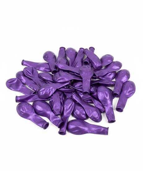 XYY 10-inch Purple Metallic Latex Balloons, 50 Pcs