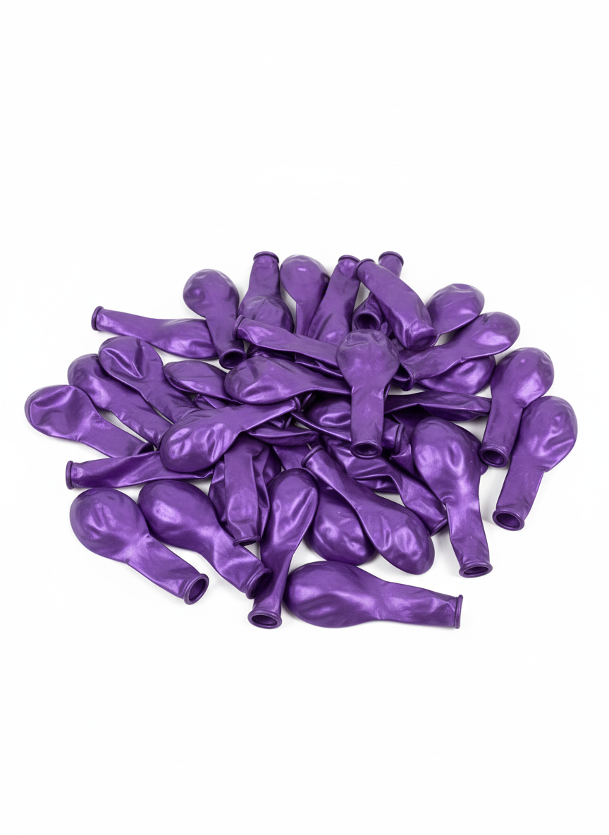XYY 10-inch Purple Metallic Latex Balloons, 50 Pcs