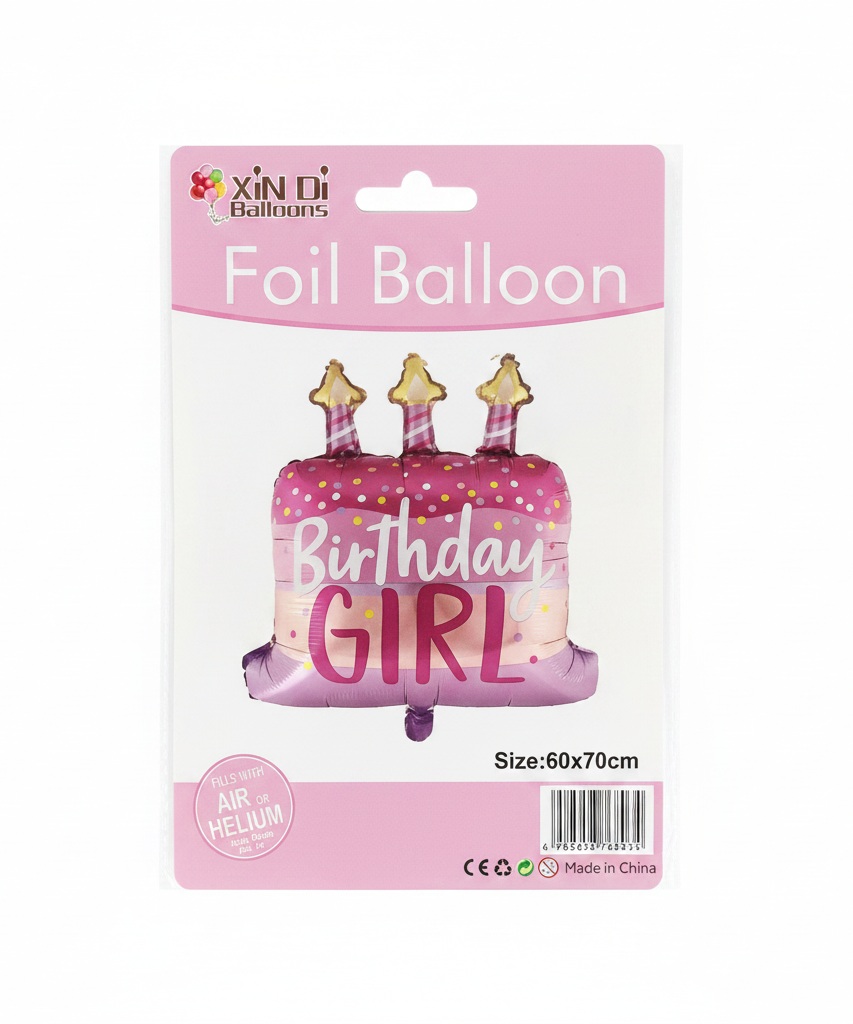 Xin Di Balloons Birthday Girl Cake Foil Balloon