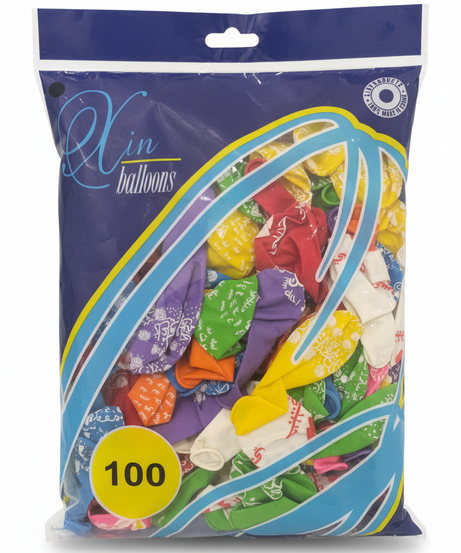 Xin Balloons 100 Count Assorted Colors