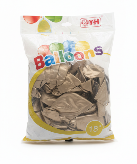 YH 18-inch Metallic Gold/Bronze Latex Balloons