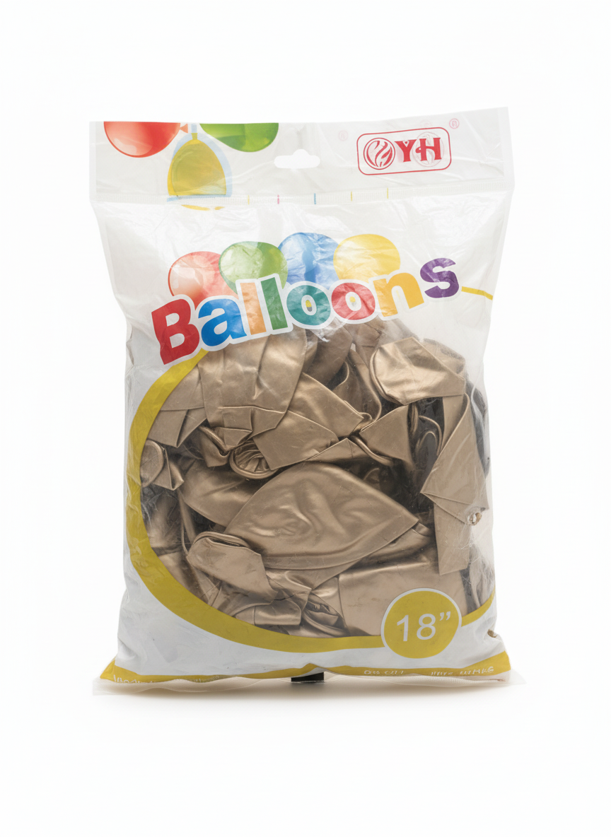 YH 18-inch Metallic Gold/Bronze Latex Balloons