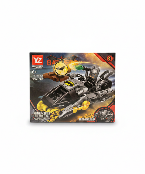 YZ BAT HERO 3-in-1 Bat Projection Lamp and Motorcycle Building Blocks