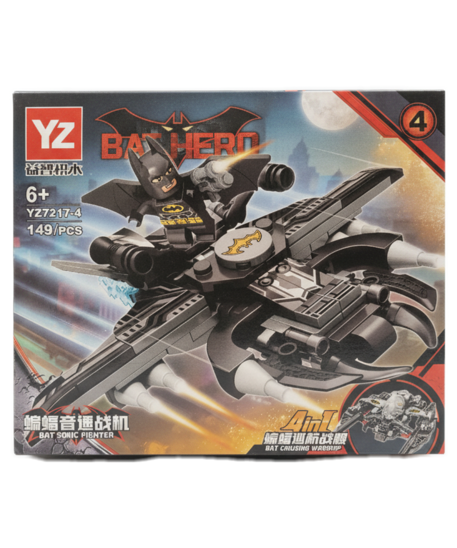 YZ BAT HERO 4-in-1 Bat Sonic Fighter & Cruising Warship Building Set (Model YZ7217-4)