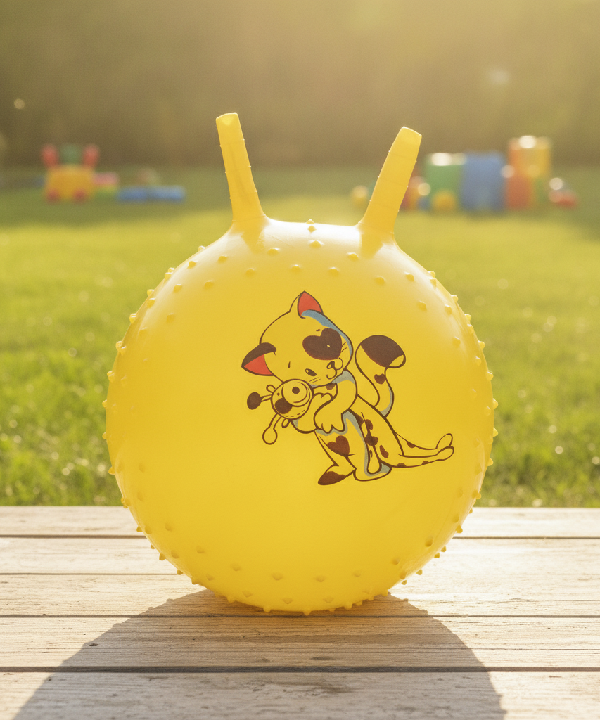Yellow Spiky Cat Hopper Ball