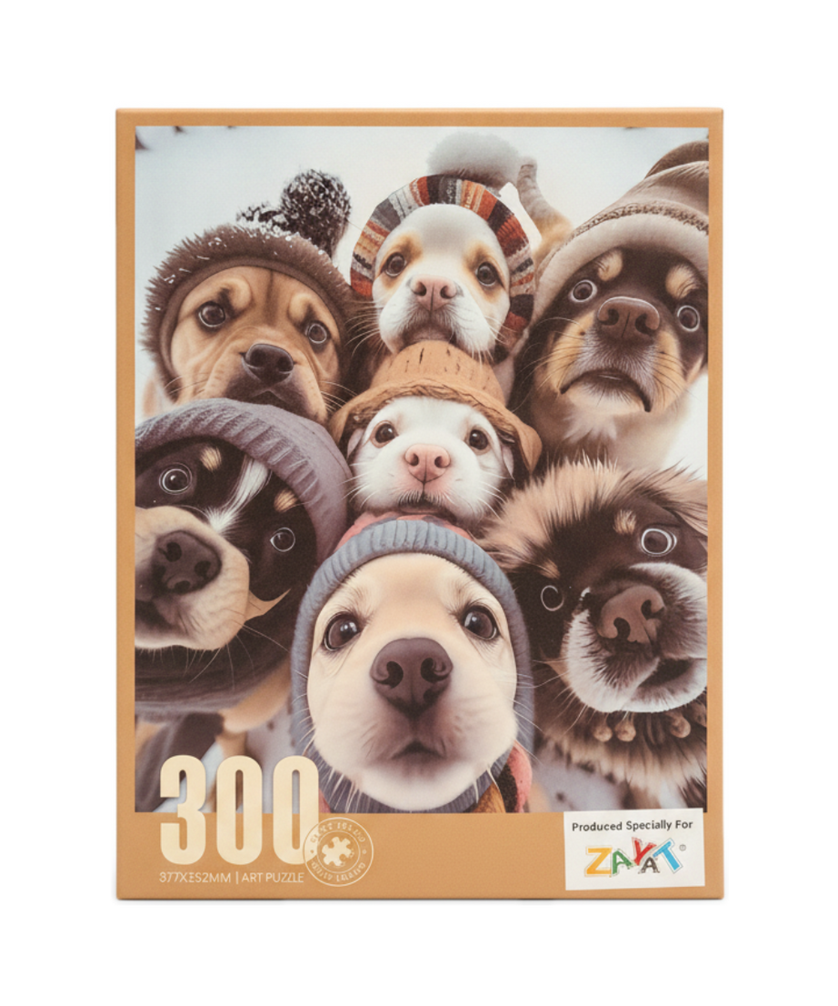 ZAYAT® 300-Piece Silky Touch Art Puzzle: Winter Puppies