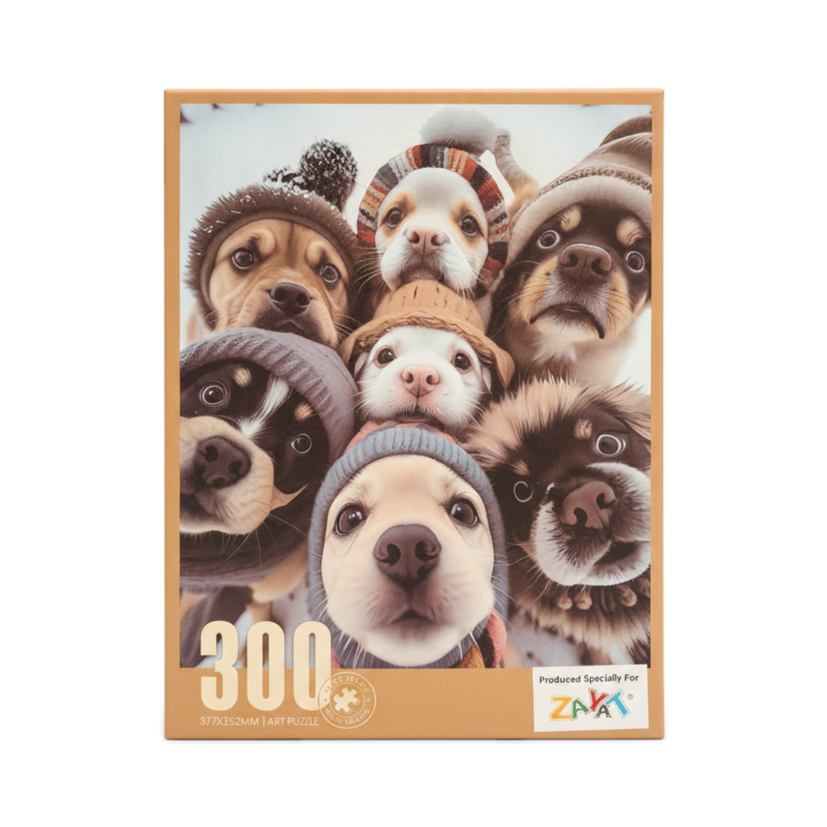 ZAYAT® 300-Piece Silky Touch Art Puzzle: Winter Puppies