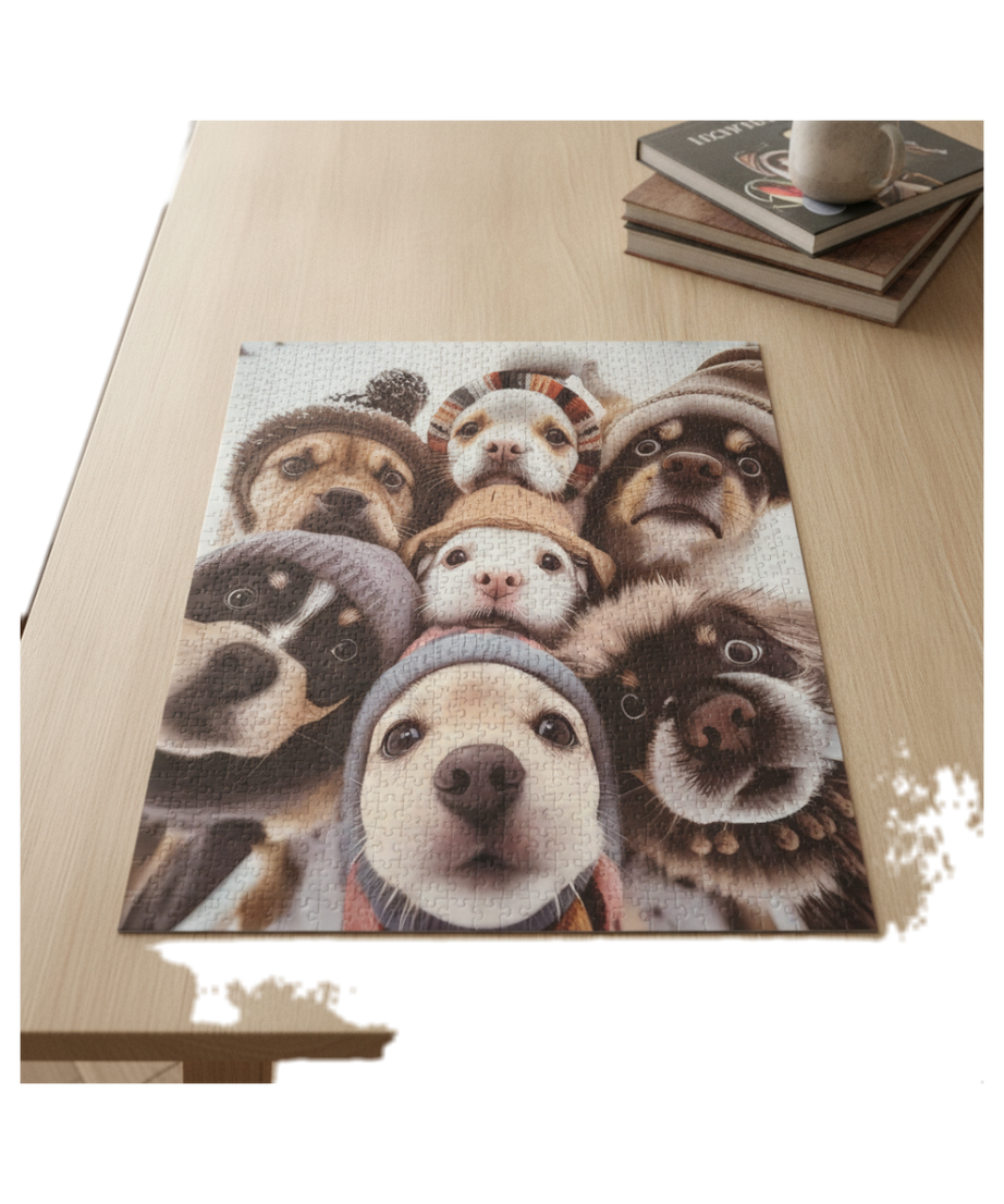 ZAYAT® 300-Piece Silky Touch Art Puzzle: Winter Puppies