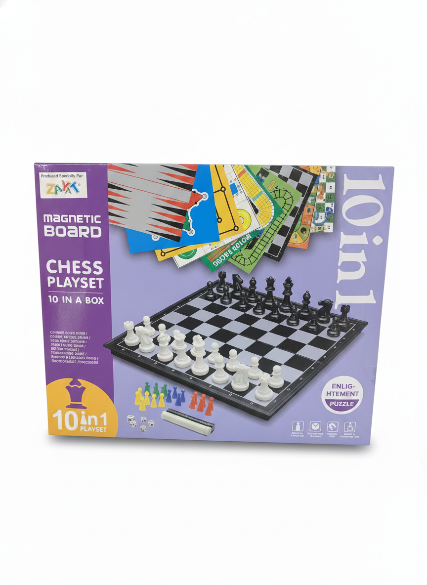 ZAYAT Magnetic Board Chess Playset 10 in a Box