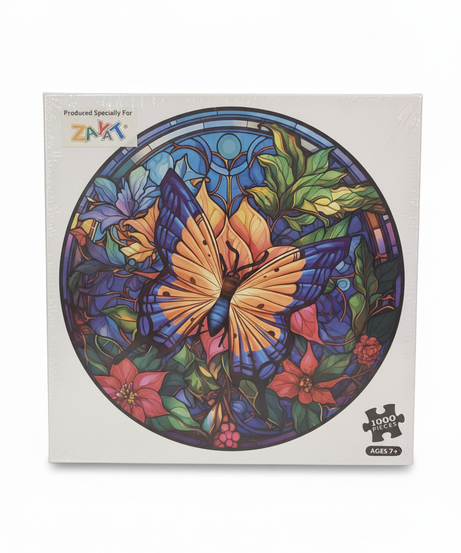 ZAYAT Stained Glass Butterfly 1000 Piece Jigsaw Puzzle