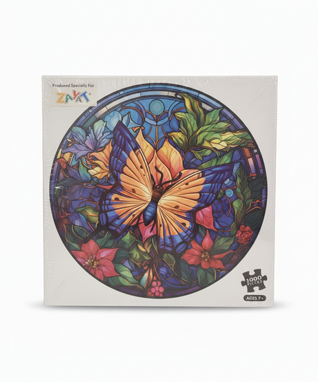 ZAYAT Stained Glass Butterfly 1000 Piece Jigsaw Puzzle