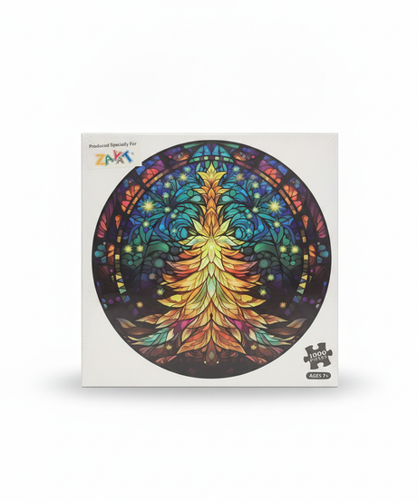 ZAYAT Stained Glass Christmas Tree 1000-Piece Puzzle