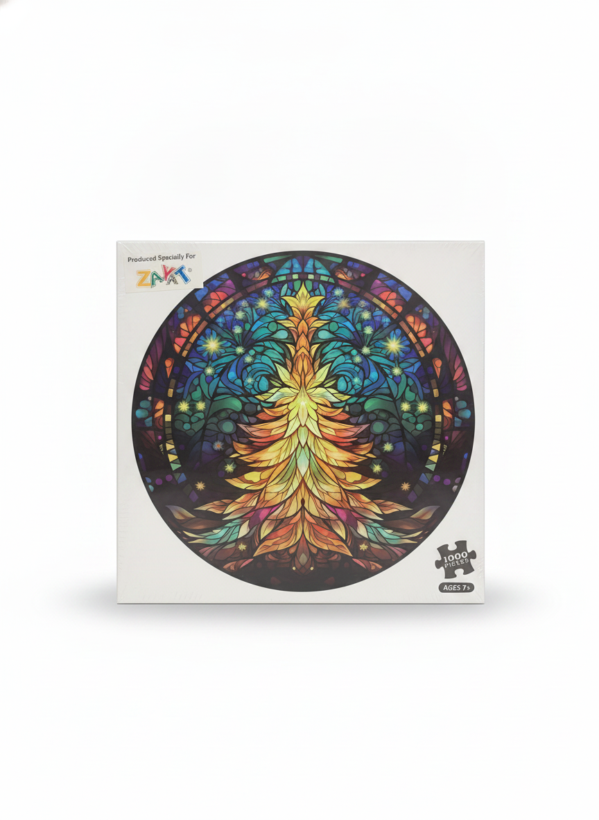 ZAYAT Stained Glass Christmas Tree 1000-Piece Puzzle