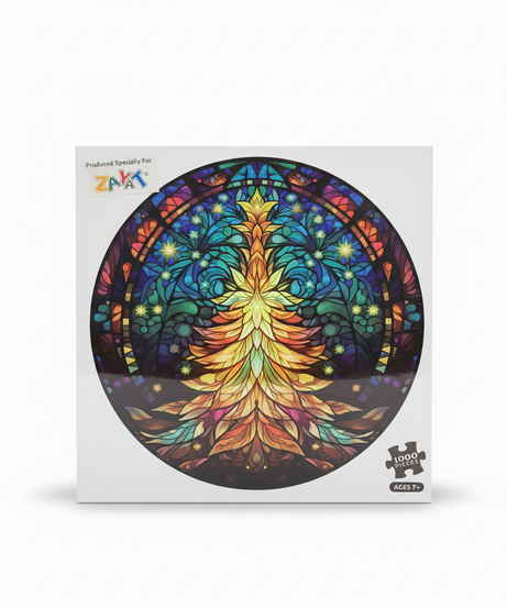 ZAYAT Stained Glass Christmas Tree 1000-Piece Puzzle