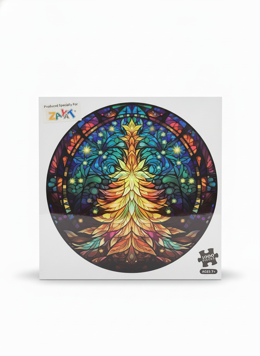 ZAYAT Stained Glass Christmas Tree 1000-Piece Puzzle