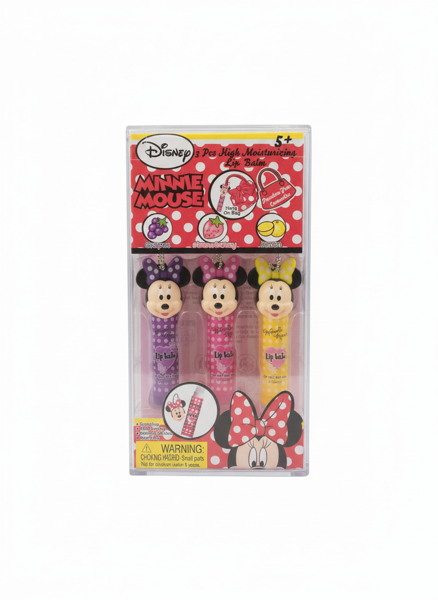 Disney Minnie Mouse 3 Pcs High Moisturizing Lip Balm Set