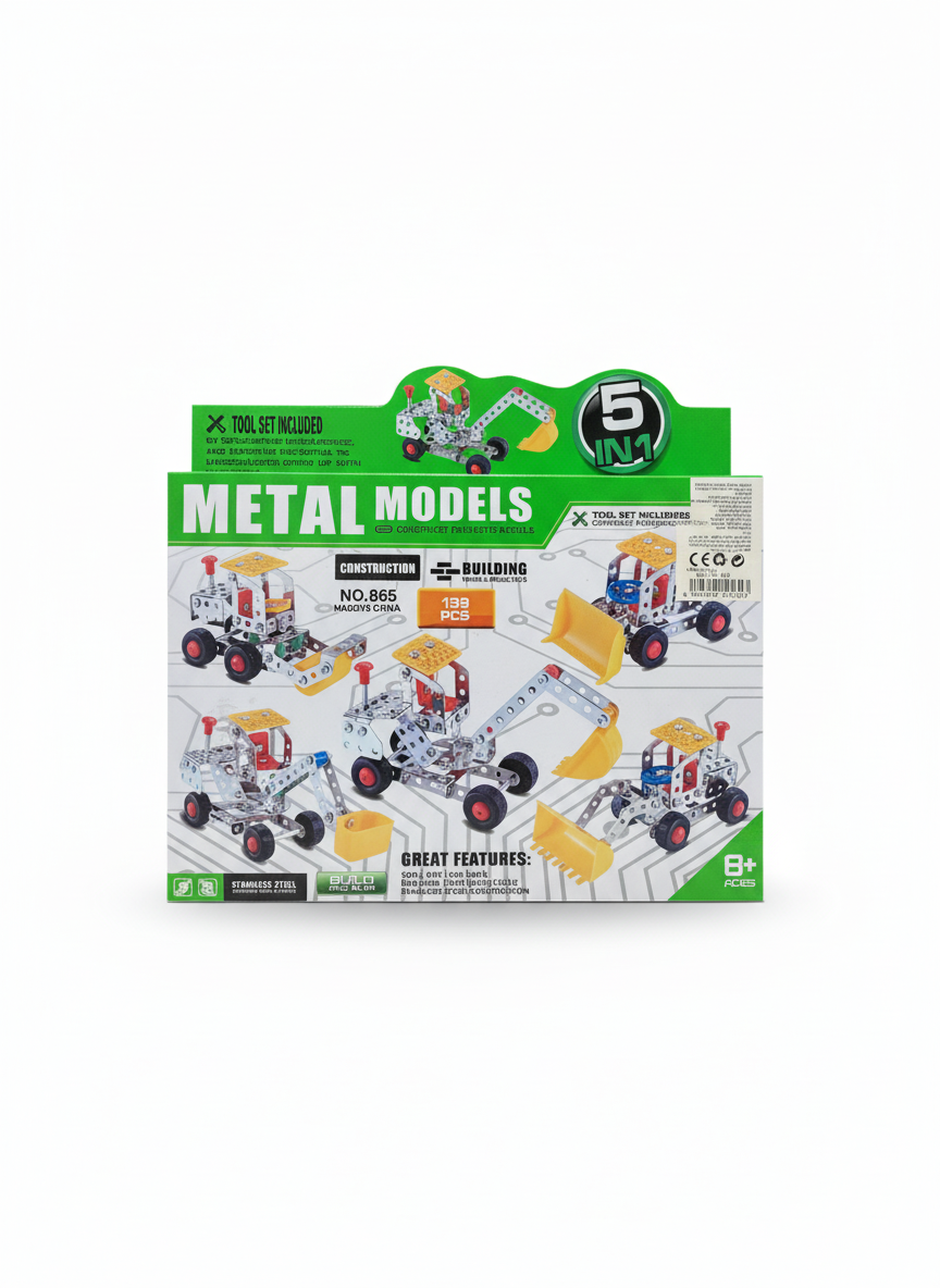 Metal Models 5-in-1 Construction Building Vehicle Model Toys No. 865