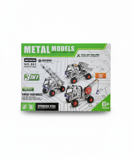 METAL MODELS 3IN1 Construction Building Set No. 861