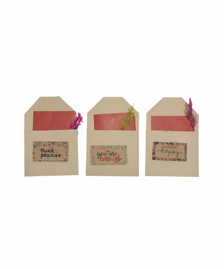 Inspirational Message Cards with Dried Botanicals