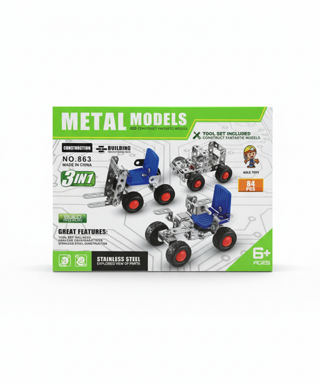 Metal Models 3-in-1 Construction Building Vehicle Model Toys No. 863