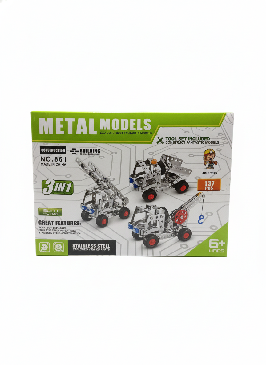 Metal Models 3-in-1 Construction Building Vehicle Model Toys No. 861 by Aole Toys