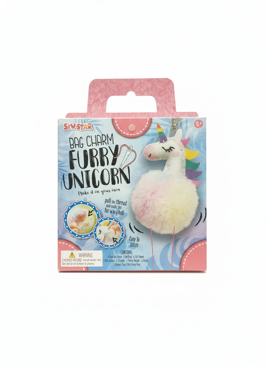 Sew-Star Bag Charm Furry Unicorn