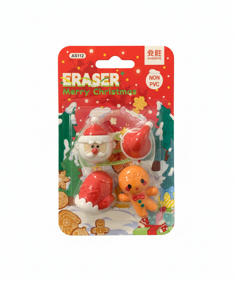 ANSHENG Merry Christmas Eraser Set AS112