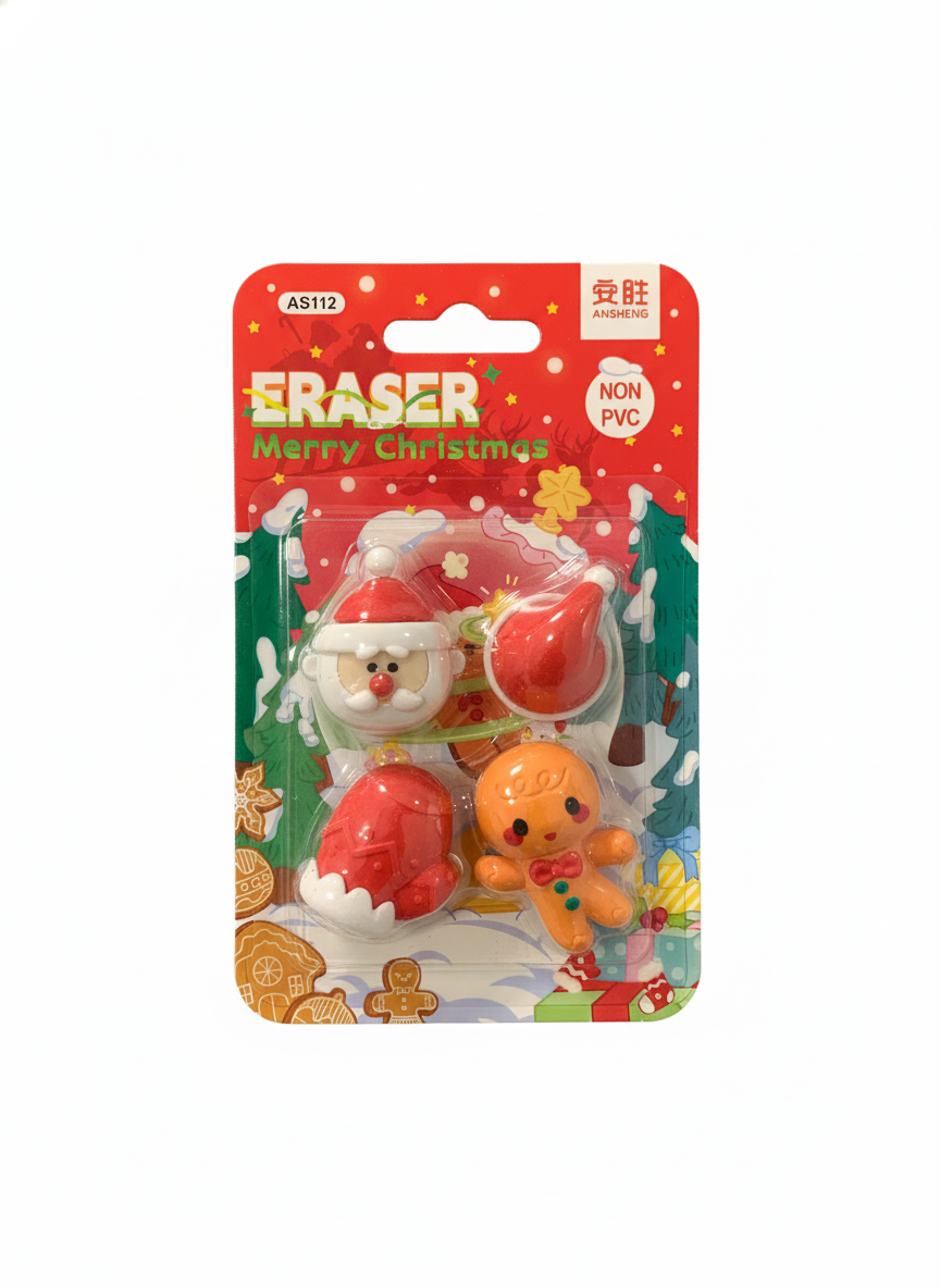 ANSHENG Merry Christmas Eraser Set AS112