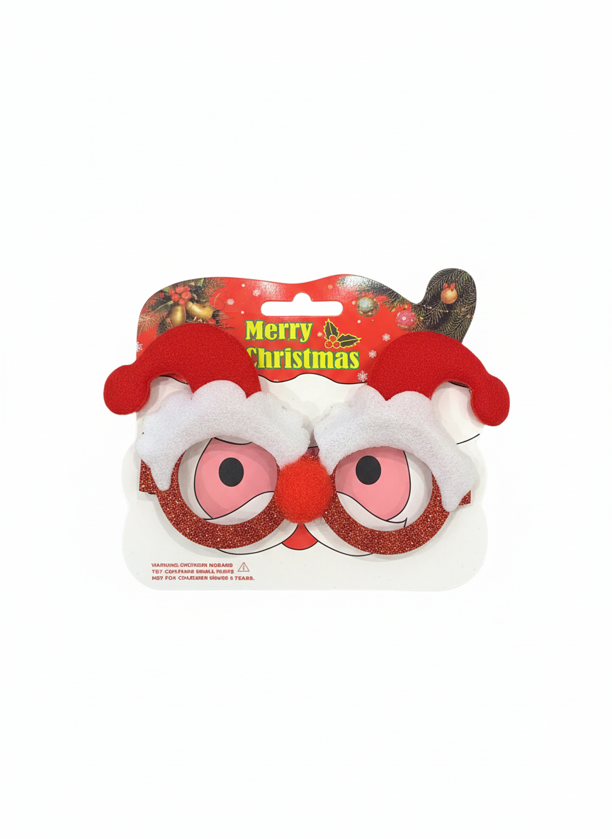 Merry Christmas Santa Face Novelty Glasses