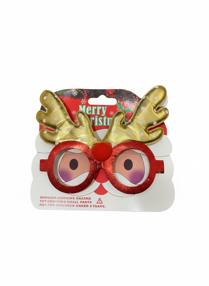 Merry Christmas Reindeer Novelty Glasses