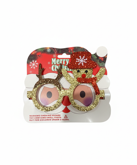 Merry Christmas Novelty Glitter Glasses