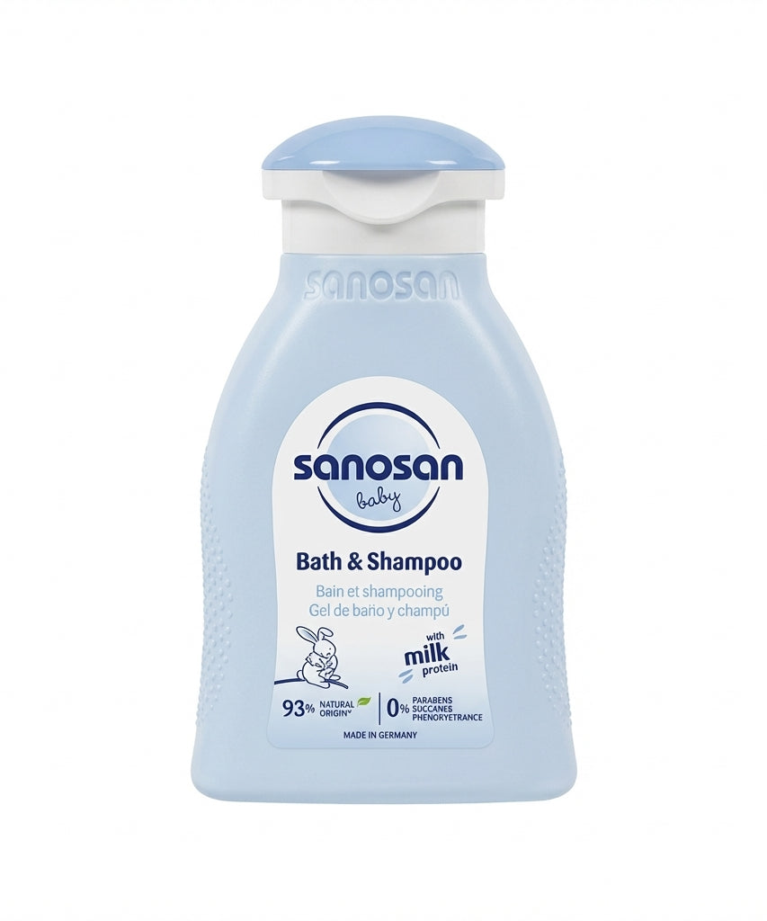 Sanosan Baby Bath & Shampoo with Milk Protein, 100 ML