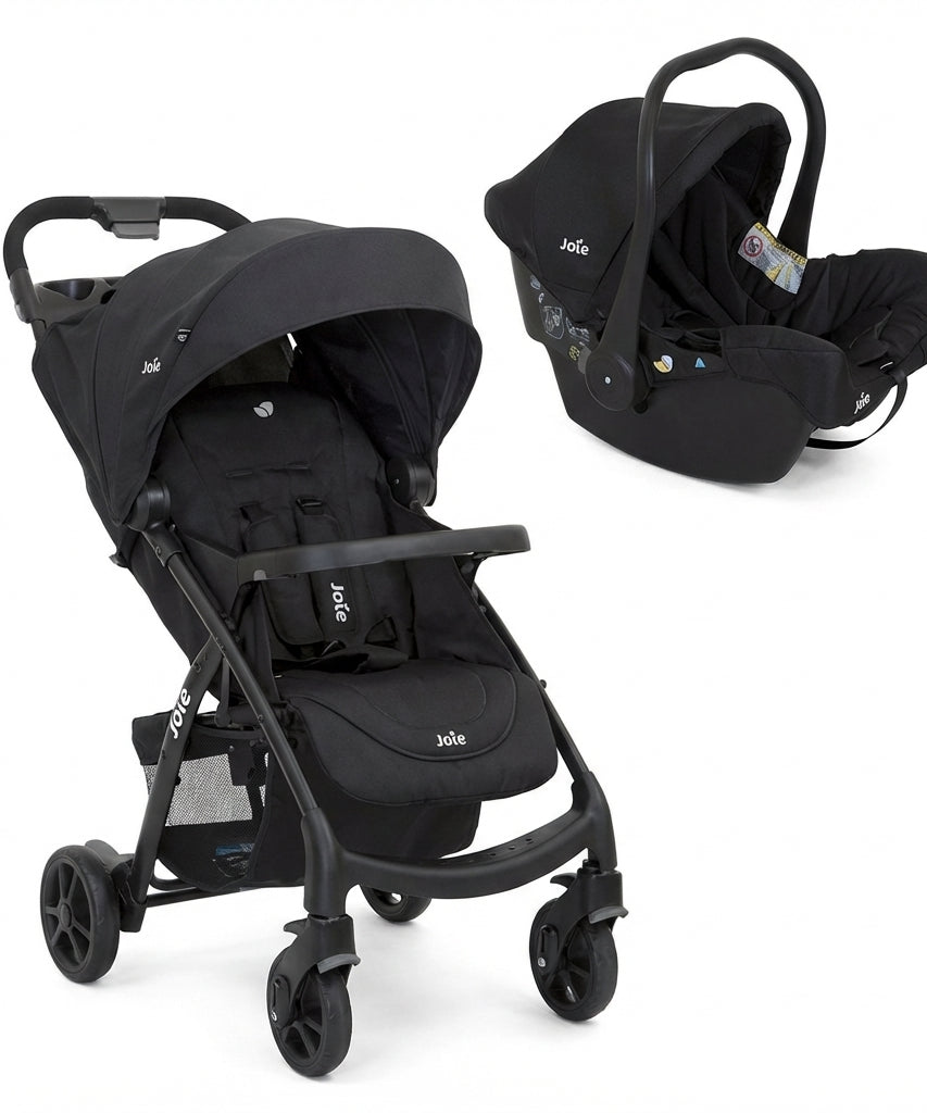 Joie Muze LX Black 2-Piece Travel System with Sun Canopy (Upto 3 years)