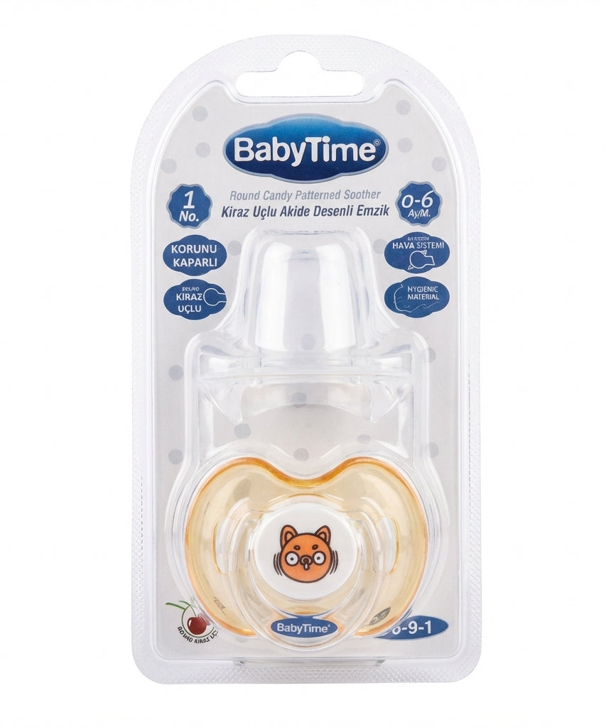 BabyTime Round Candy Patterned Soother