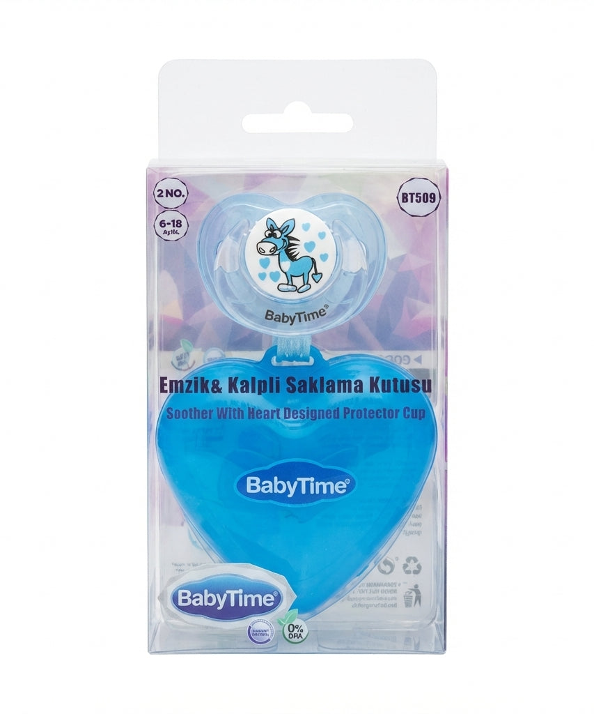 BabyTime Soother With Heart Designed Protector Cup