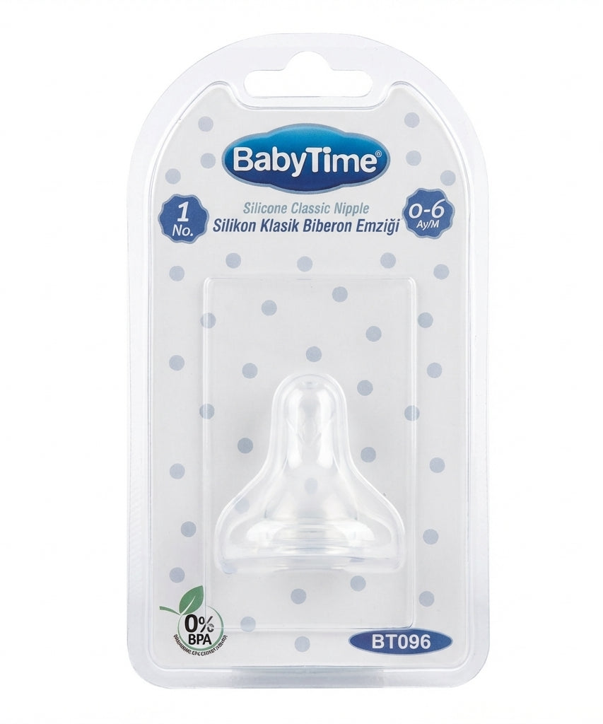 BabyTime Silicone Classic Nipple (No. 1, 0-6 Months)