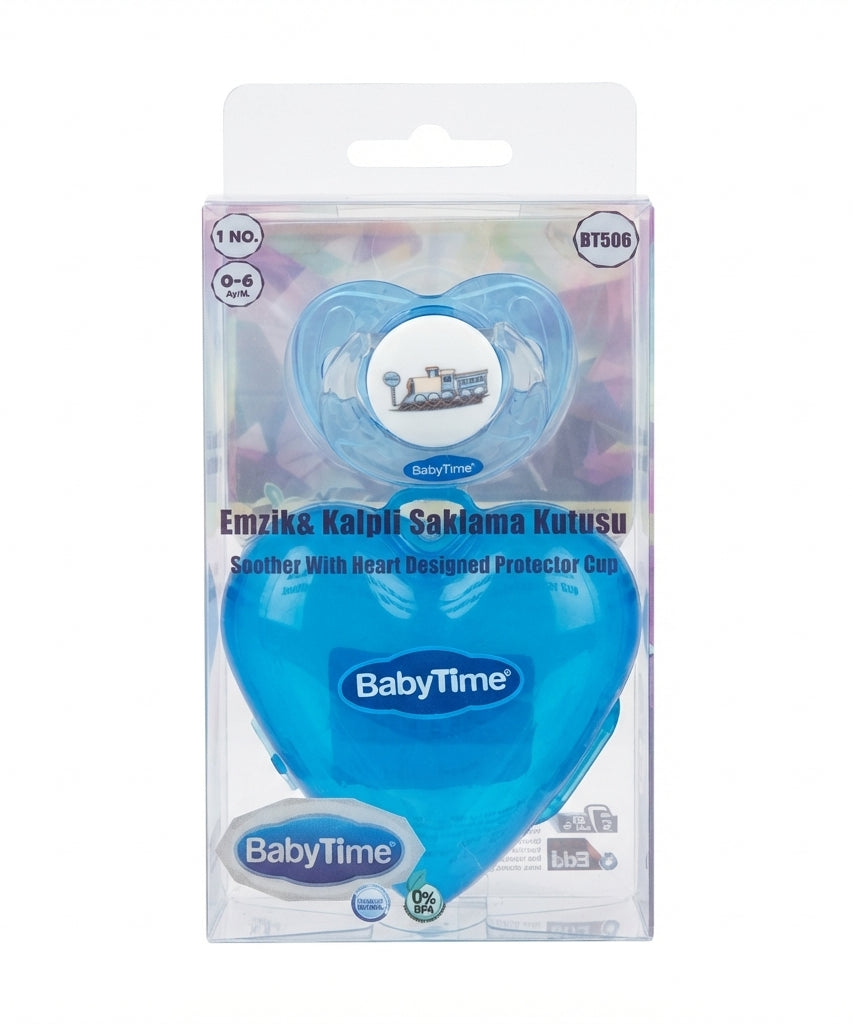 BabyTime Soother with Heart Designed Protector Cup