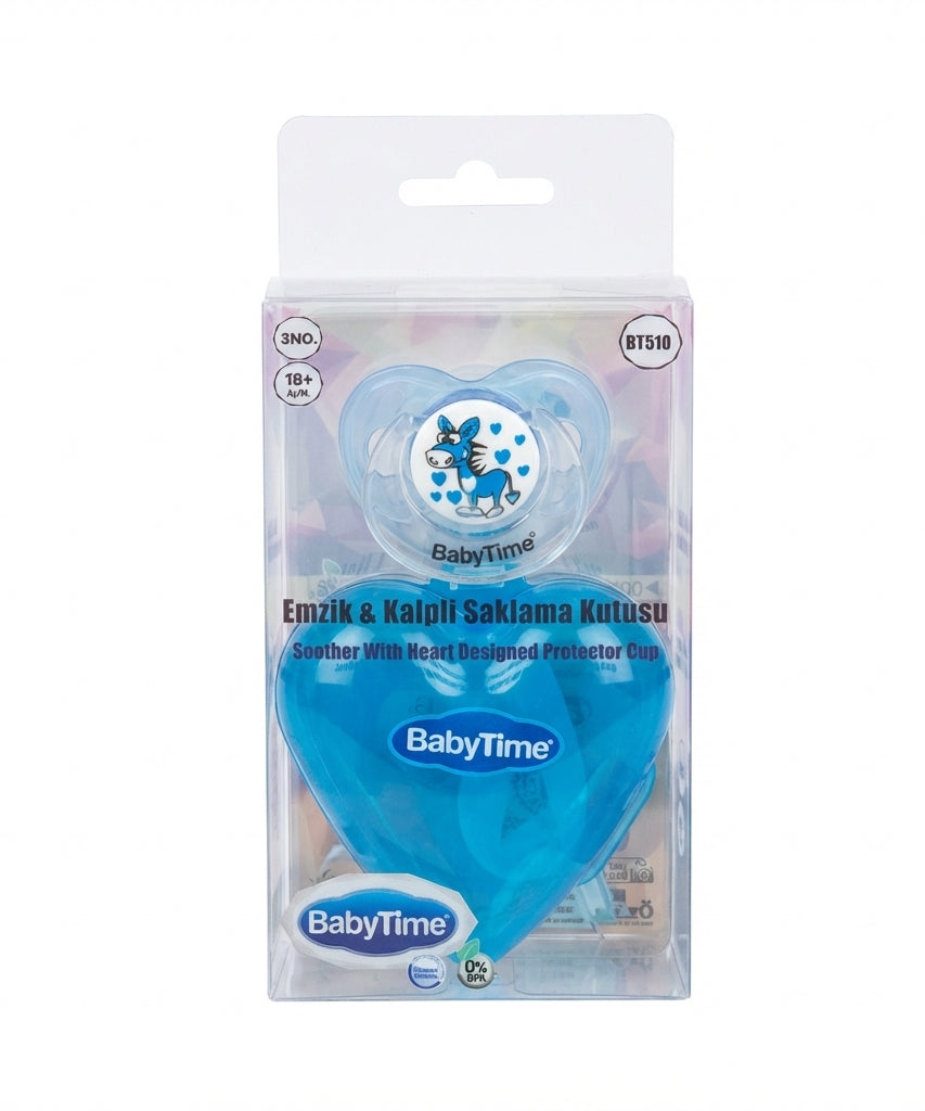 BabyTime Soother with Heart Designed Protector Cup 18 m