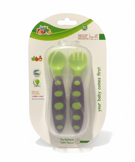 La Frutta Spoon & Fork with Rubber Hand and Case