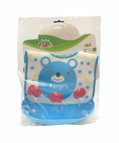 LA FRUTA Cute Bear Baby Bib with Food Catcher