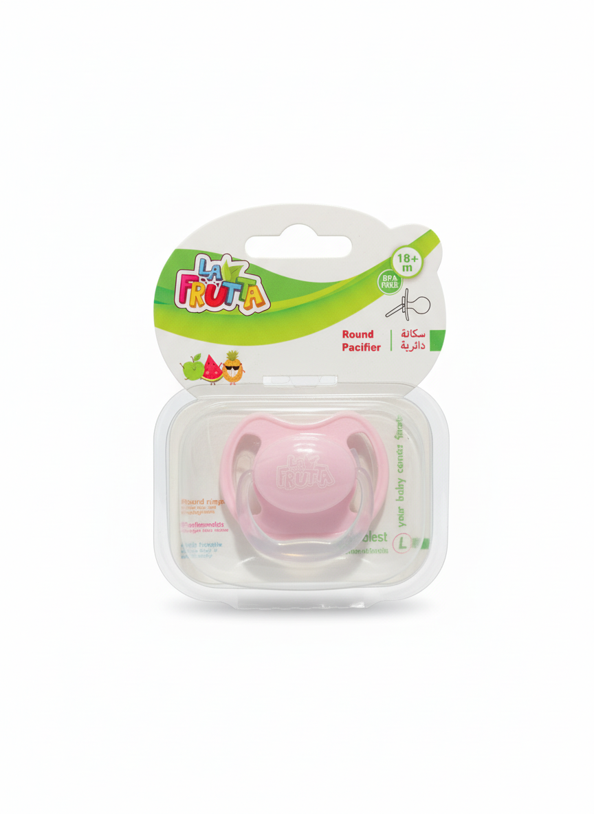 LA FRUTA Round Pacifier (18+ Months, Pink)