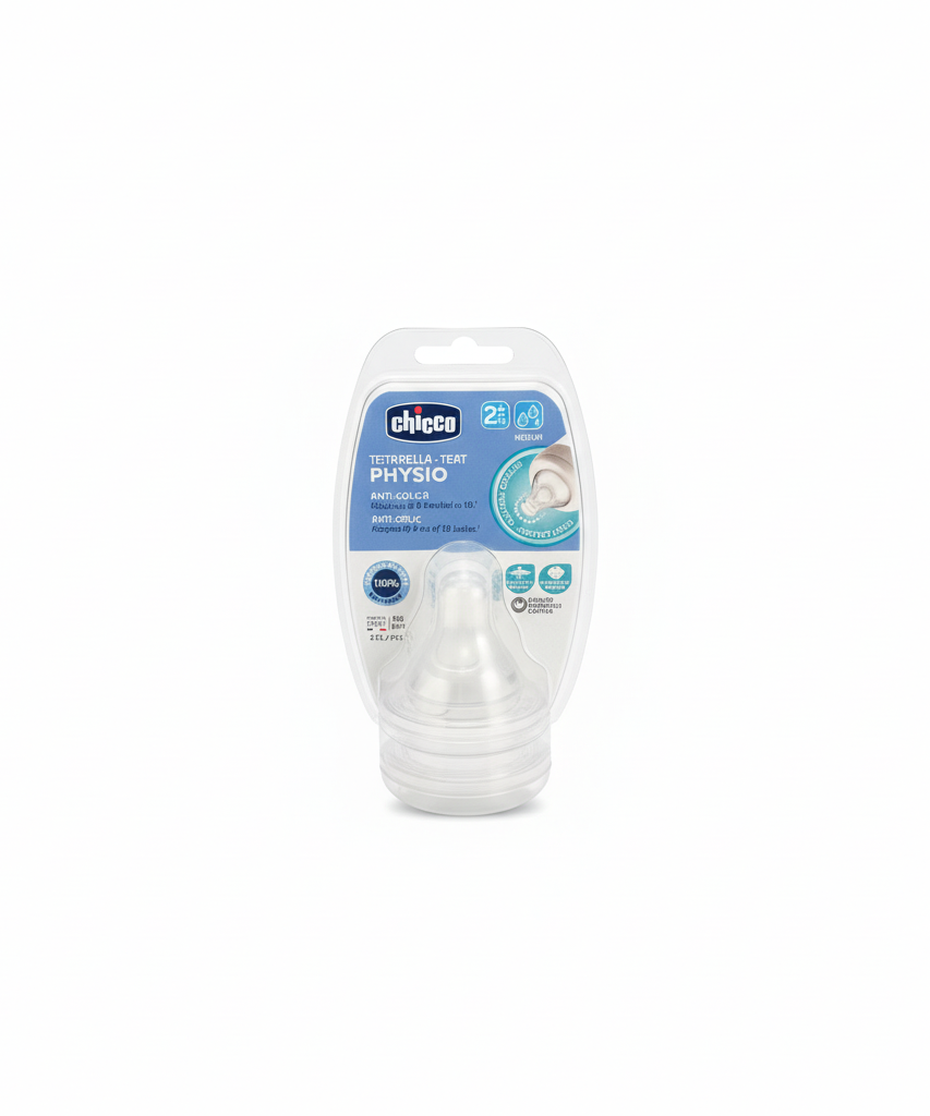 Chicco Physio Anti-Colic Teats, Medium Flow (2+ Months)