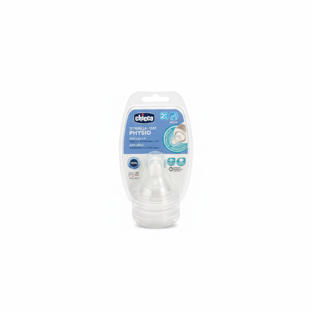 Chicco Physio Anti-Colic Teats, Medium Flow (2+ Months)