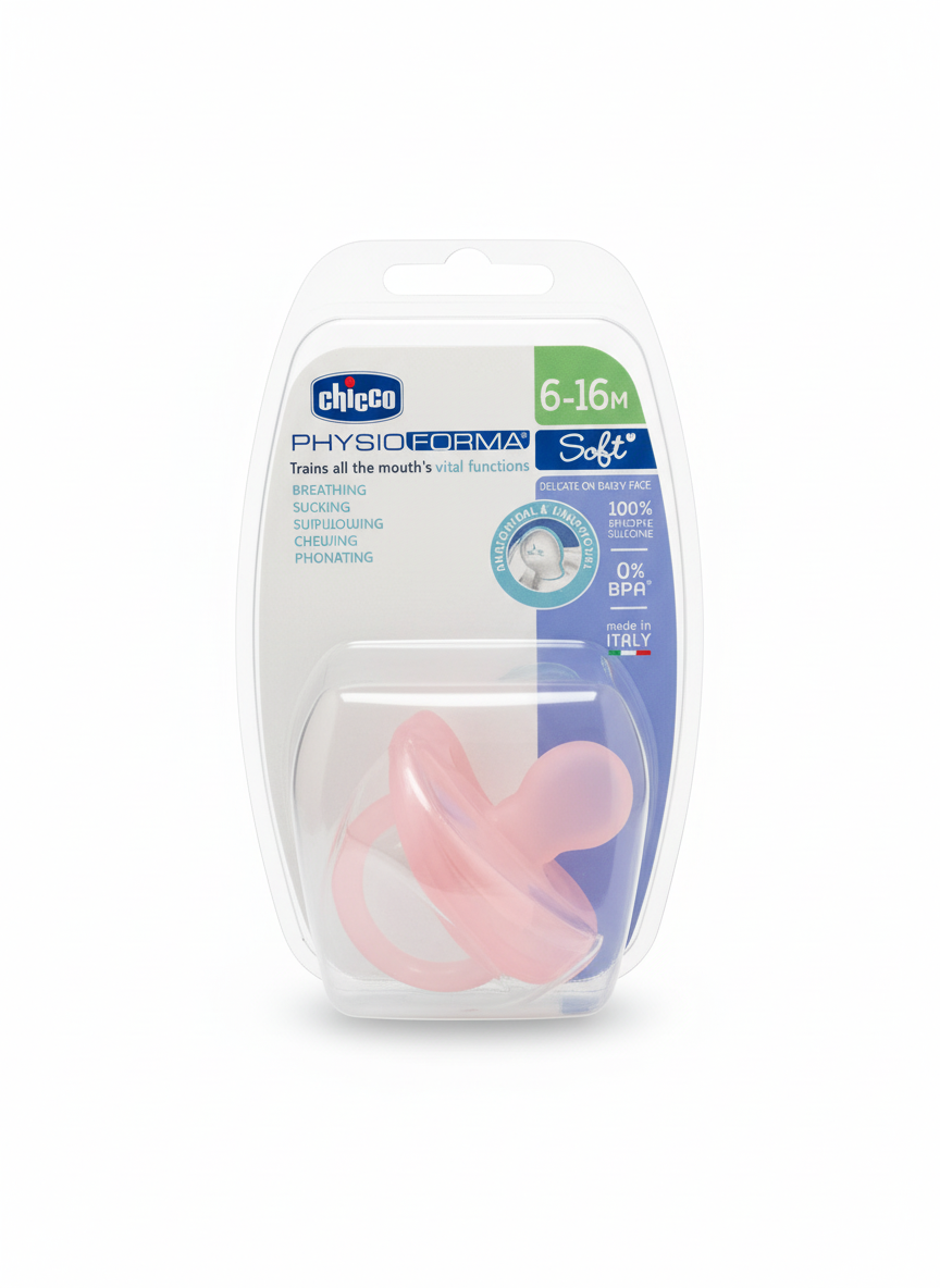 Chicco PHYSIOFORMA Soft Pacifier 6-16M (Pink)