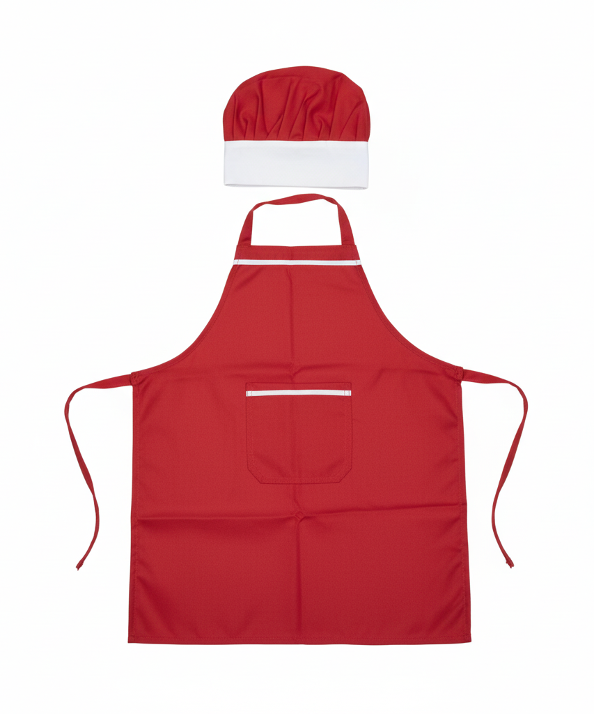 Kids' Red Chef Apron & Hat Set