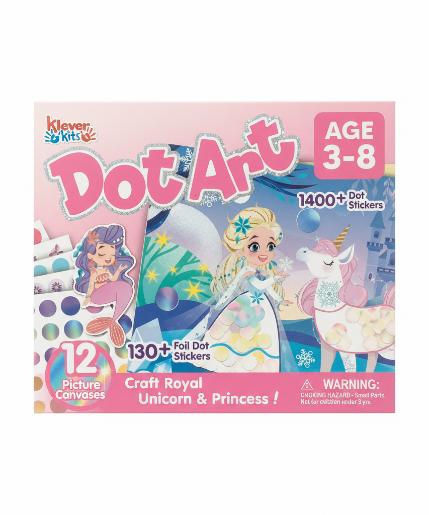 Klever Kits Dot Art Craft Royal Unicorn & Princess