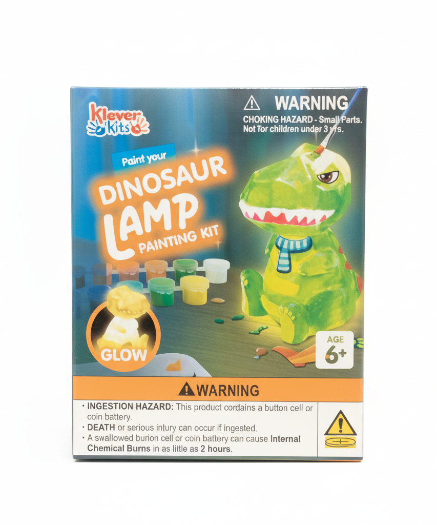 Klever Kids Paint Your Dinosaur Lamp Painting Kit
