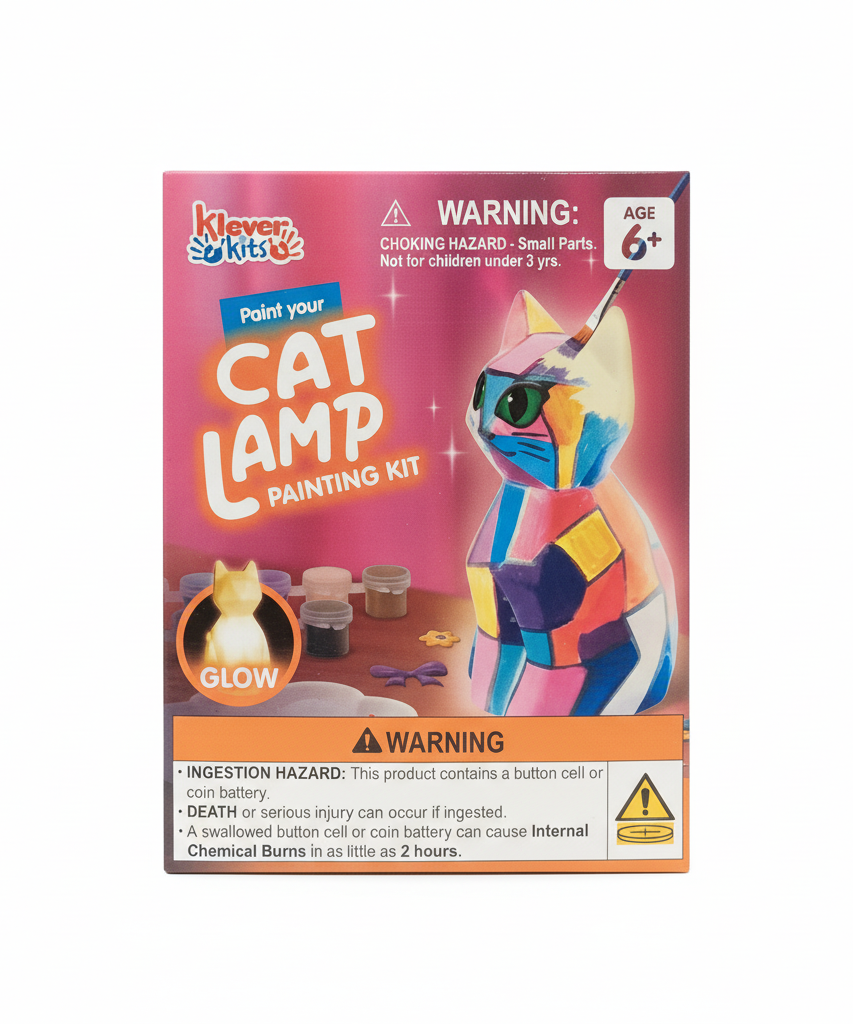Klever Kids Kits: Paint Your Cat Lamp Painting Kit